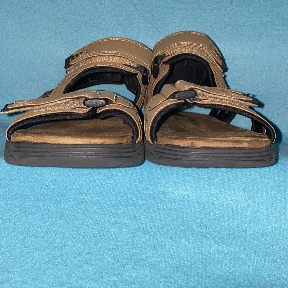 KHOMBU Noah suede tan adjustable hook and loop closures outdoor hiking size 7